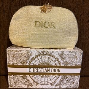 Dior Gold Cosmetic Bag with Star Charm